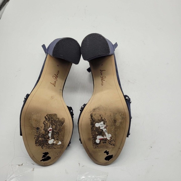 Sam Edelman Womens Yaria Blue Leather Studded Ankle Strap Heels Size 10 EU 40 - Picture 7 of 9